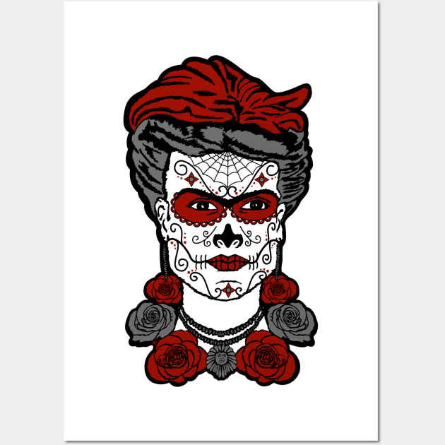 Frida Sugar Skull Wall Art by apadilladesign